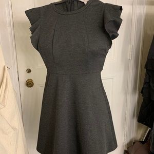 BCBG Generation Flutter Sleeve Dress Charcoal Gray